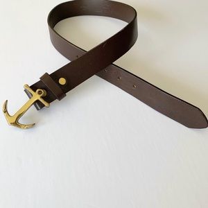 Vineyard Vines Brown Leather Anchor Belt Size 24